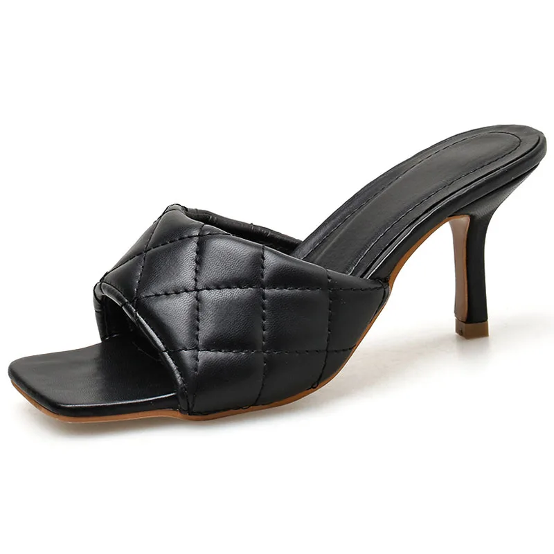 Женские босоножки на высоком каблуке женская обувь без застежки сезон весна лето