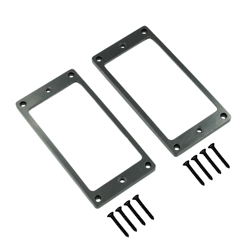 2pcs elektrische gitarre humbucker pickup rahmen montage ring wschrauben flachen boden metall schwarz für gitarre free global shipping