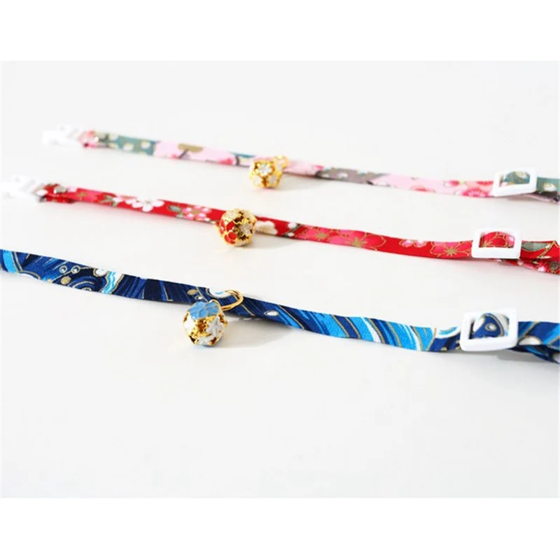 

Cat bell collar Chinese style accessories With Bell & Adjustable Strap Japanese/Chinese Style Cat Dog Collar Cute