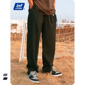 Брюки мужские прямые в полоску с поясом, повседневные брюки в стиле хип-хоп, костюм s, уличная одежда, модель 3607S21, весна 2021