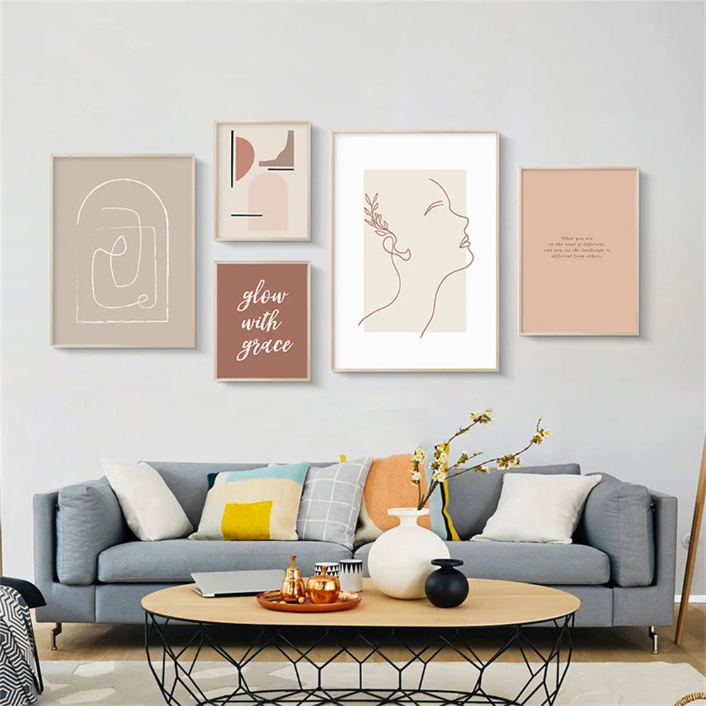 

Abstract Women Figure Line Drawing Wall Art Poster Geometry Art Print Quotes Canvas Painting Nordic Pictures Living Room Decor