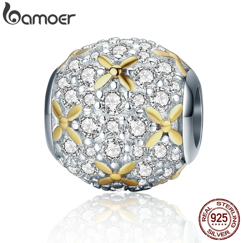 BAMOER, модный,, 925 пробы, серебряный, светлячок, молния, жук, серебро и золото, бусины, подходит для браслета, ювелирное изделие, подарок SCC154