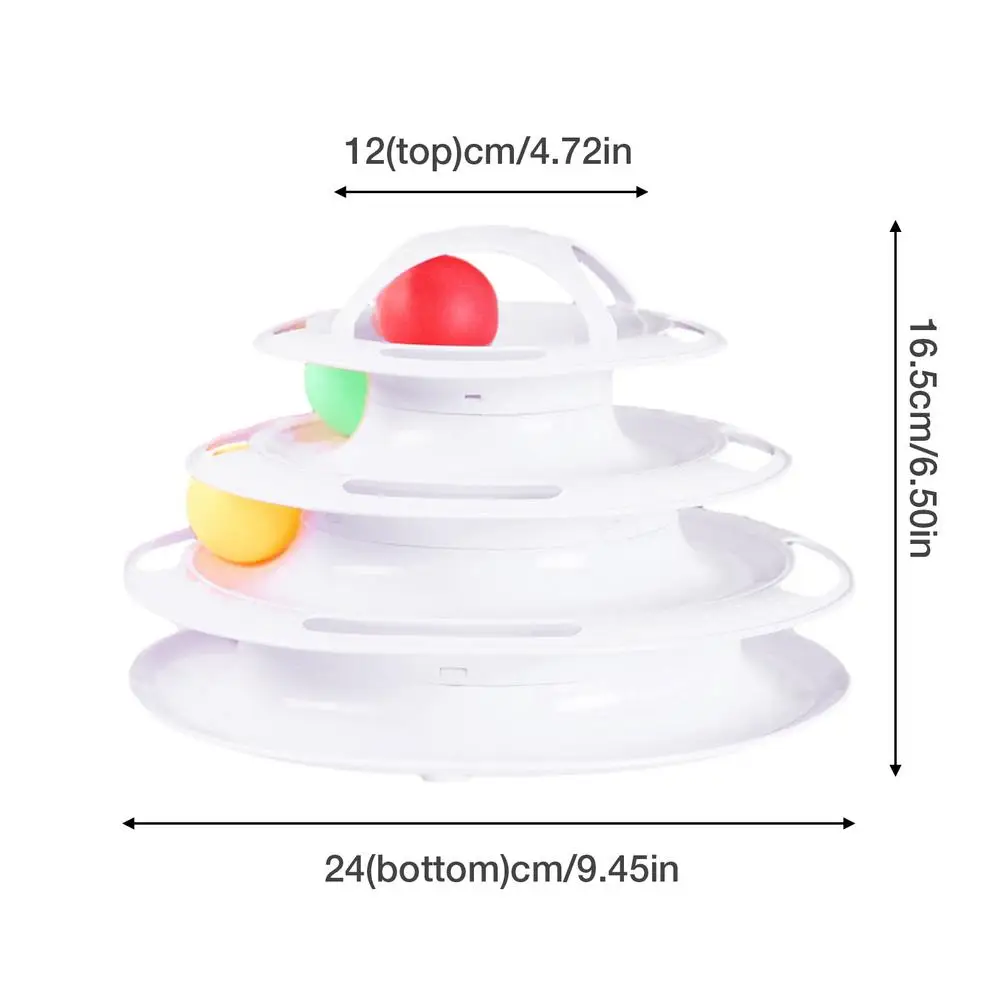 4 Levels Tracks Cat Toys Interactive Moving Balls Tower Track Non-Slip Sponge Pad Turntable Toy Accessories Supplies | Дом и сад