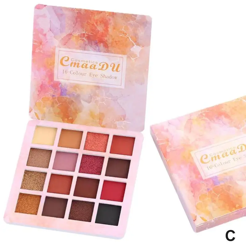 16 цветов Блеск мерцающие тени для век макияж Палетка с дымчатыми оттенками