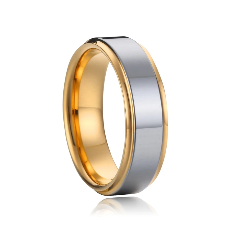 

wholesale 18k gold plated tungsten carbide rings for couple 8mm wedding band finger ring