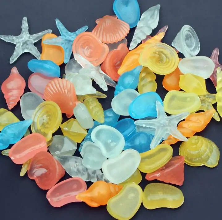 Декор для аквариума светящийся камень Световой с имитацией гальки морским