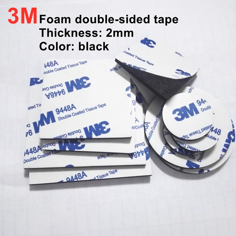 

10pcs/lot 3M 9448A Black Double Sided Tape EVA Foam Pad Mounting Use Auto Car Decorative Article Wall Pendant HomeVarious sizes