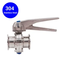 1 5 tri clamp bufferfly valve stainless steel squeeze trigger handle low tension 304 stainless steel homebrew beer hardware