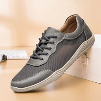 summer mens casual shoes breathable mesh flats sneakers male classics brown gray urban youth comfortable platform shoes for men