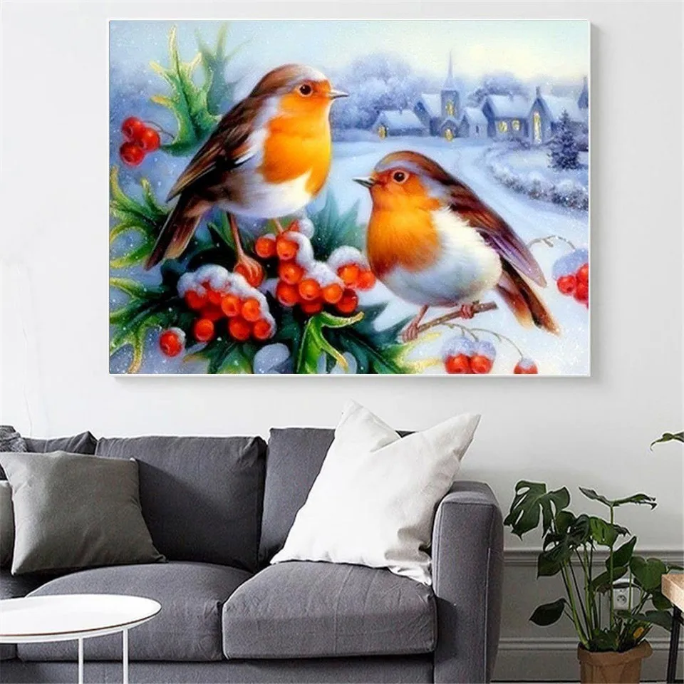 AZQSD Full Drill Diamond Painting Birds 5d Diy Handmade Home Decor Mosaic Animal Cross Stitch Picture Of Rhinestones | Дом и сад