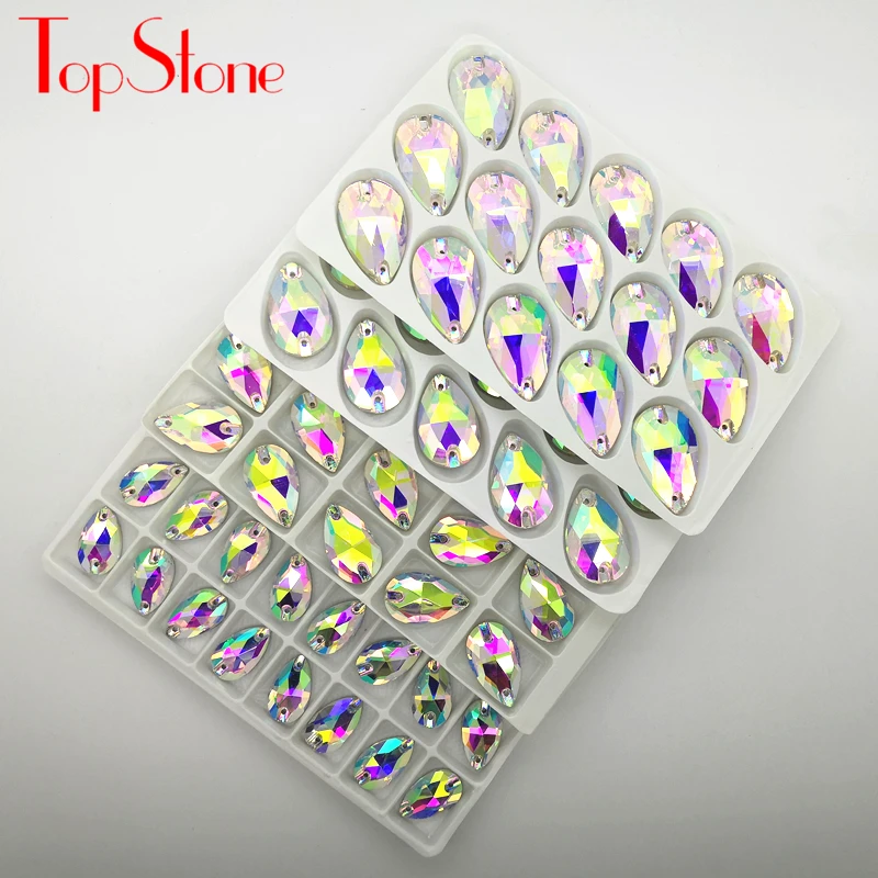 TopStone 3230 # капля КРИСТАЛЛ AB Стразы пришивные каплевидные стеклянные камни Размер