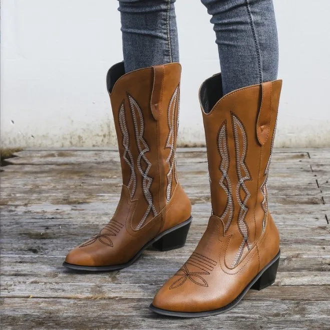 

Женские резиновые сапоги, сапоги, простая обувь из искусственной кожи на среднем квадратном каблуке, женские резиновые сапоги, дождевая обу...