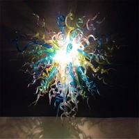 hand blown glass crystal chandelier multi w70xh70cm led art pendant light indoor lustre hotel hallparlor decoration