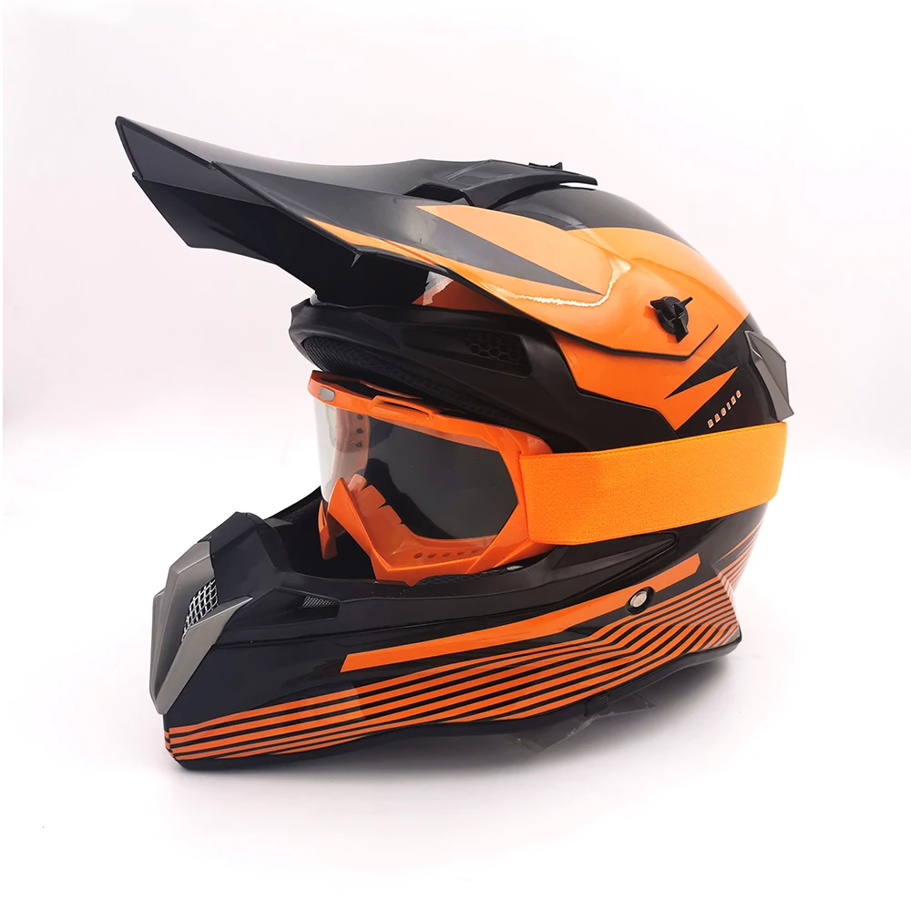 Bright CLEAR GLASS Upbike moto rcross ATV Dirt bike горнолыжный шлем capacete da moto cicleta cascos moto rcycle защитные шестерни moto шлем+ очки - Цвет: Bright CLEAR GLASS