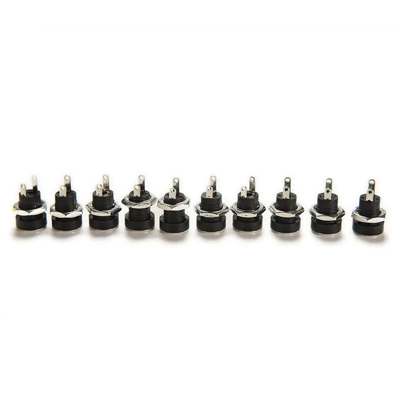 10Pcs 3A 12v For DC Power Supply Jack Socket Female Panel Mount Connector 5.5mm 2.1mm Plug Adapter 2 Terminal Types | Обустройство