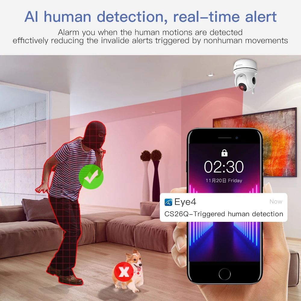 Беспроводная IP-камера Vstarcam CS26Q 5 Мп 1520P ИК Wi-Fi