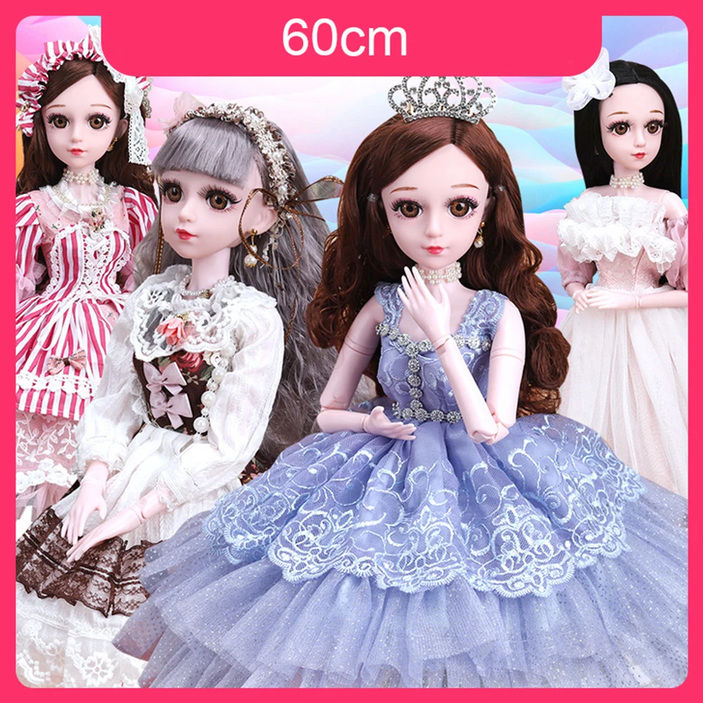 

60cm Doll and Clothes Skirt Replaceable Set Singing 3 Points BJD Doll Princess Wedding Girl's Toy
