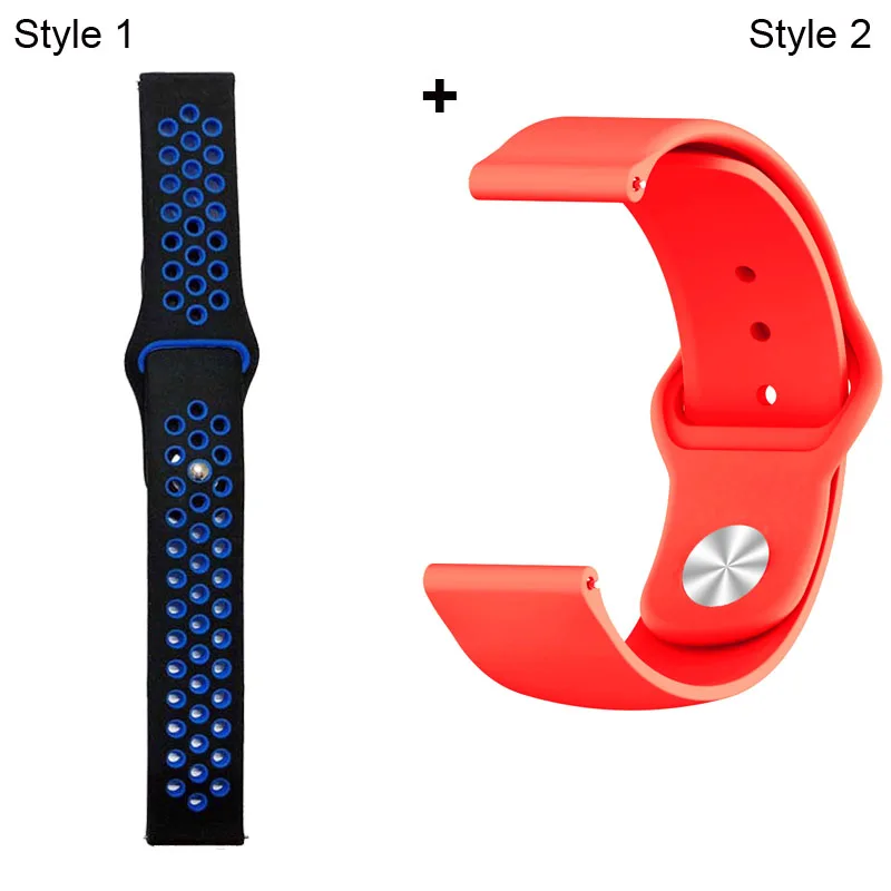 Black Blue-Red Ремешок для Xiaomi Amazfit Pace Stratos GTR 47 мм для huawei GT 2 46 мм Honor Magic Dream ремешок для samsung gear S3 Galaxy 46 мм - Цвет: Black Blue-Red