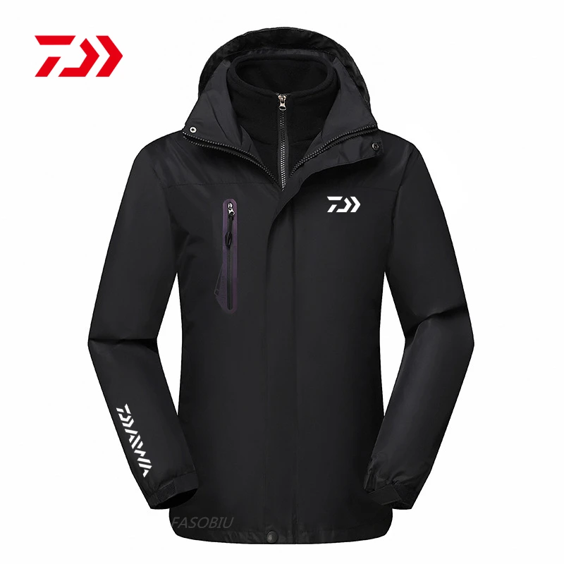 

Daiwa Autumn Winter Plus Velvet Fishing Clothing Hooded Fishing Clothes Outdoor Sport Mountaineering Fishing Jackets Men's