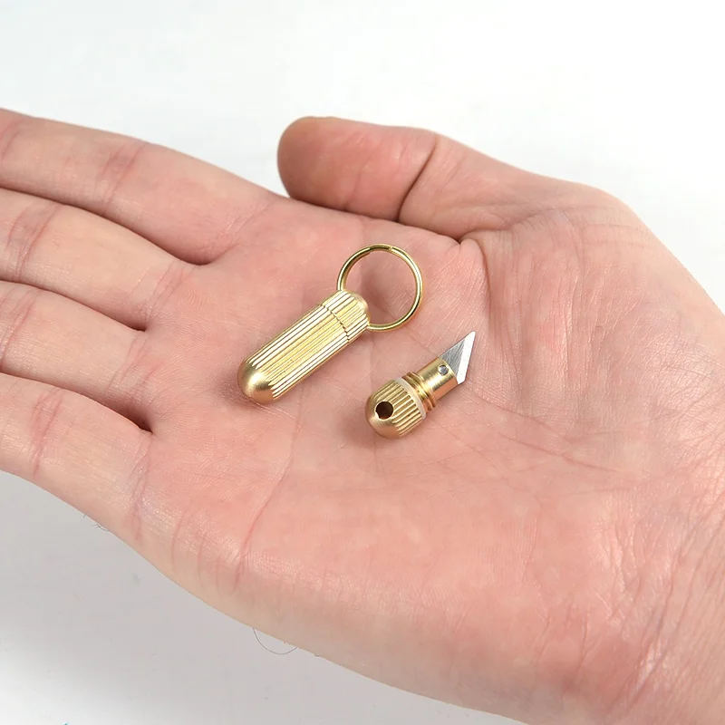 Mini Zipper Keychain Portable Pendant Cutting Tool Capsule Knife Outdoor Survival Emergency Stainless Steel EDC Key Ring | Спорт и