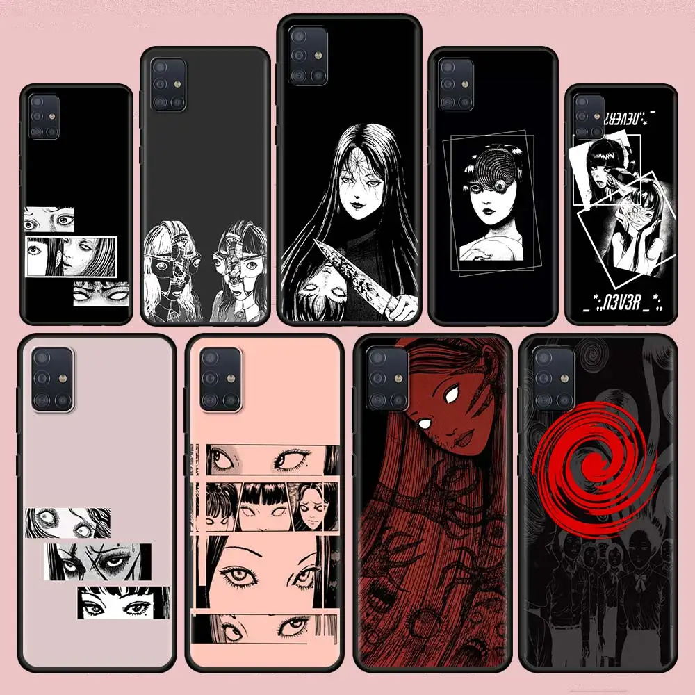 

Junji Ito Terror Horror Phone Case for Samsung Galaxy A51 A52 A12 A32 A71 A02s A21s A31 A72 A03s A42 Black Soft Funda Cover
