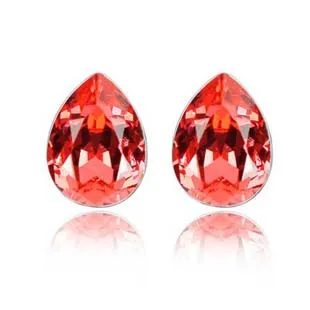 029 shulian red Женские серьги-гвоздики с кристаллами в виде цветка, сделанные с австрийскими кристаллами, посеребренные - Окраска металла: 029 shulian red