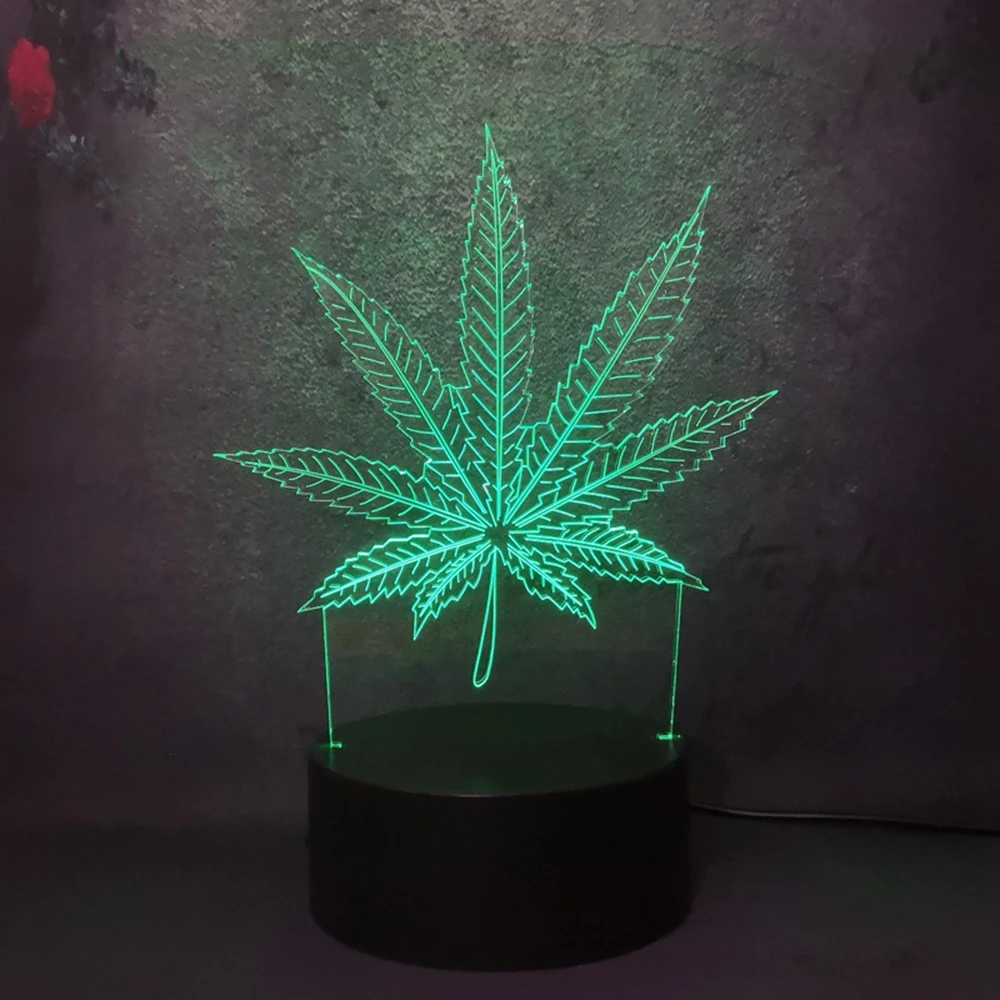 Новинка, травяной кленовый лист, 3D светодиодный светильник, украшение дома, ночная лампа для сна, Настольный светильник, подарок на праздник, игрушка, мигающий, вечерние, ночной Светильник