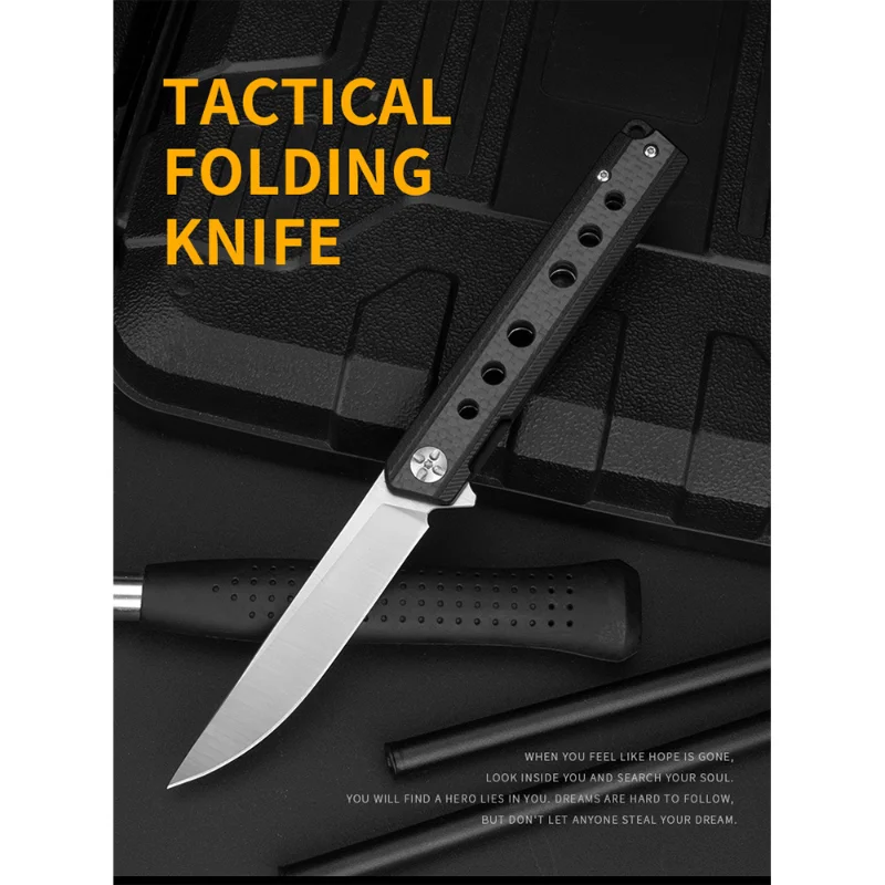 Складной нож Homir D2 с ручкой из углеродного волокна и высокой твердостью