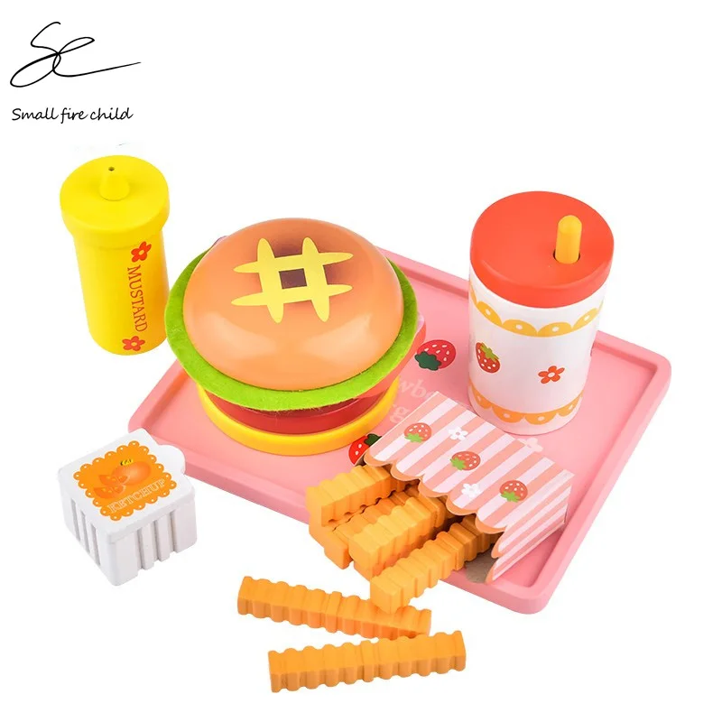 Новые детские игрушки имитация клубники гамбургер картофель фри деревянные для
