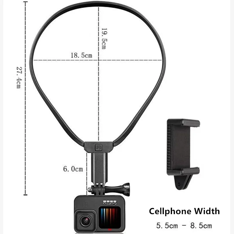 2021 Новый 180 градусный растягивающийся шейный воротник для GoPro Max 9/8/7/6/5/4/3 +,Insta360 One X/R/X2/DJI/смартфонов