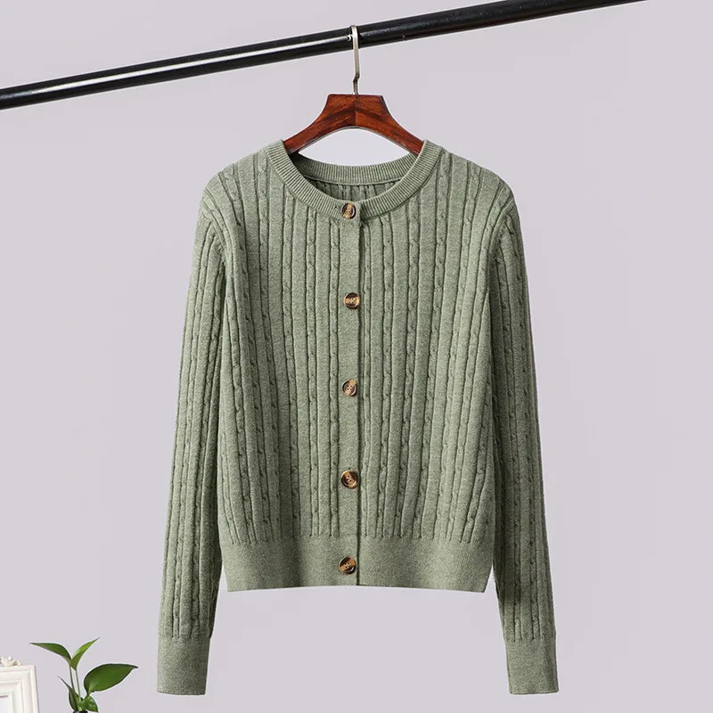Элегантный осенне-зимний женский свитер вязаный кардиган ретро куртка женская