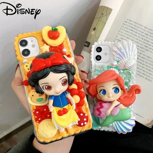 Disney cartoon girl mermaid snow white handmade diy cute phone case for iphone 12mini/11pro/12promax/se/xr/7plus/8p/xs/xsmax/xs