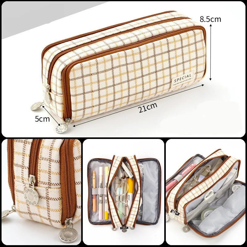 

Three-layer Large Capacity Kawaii Pencil Case Escolar Pencil Box Pouch Cosmetic Bags Supplies School Stationery for Girls Gifts