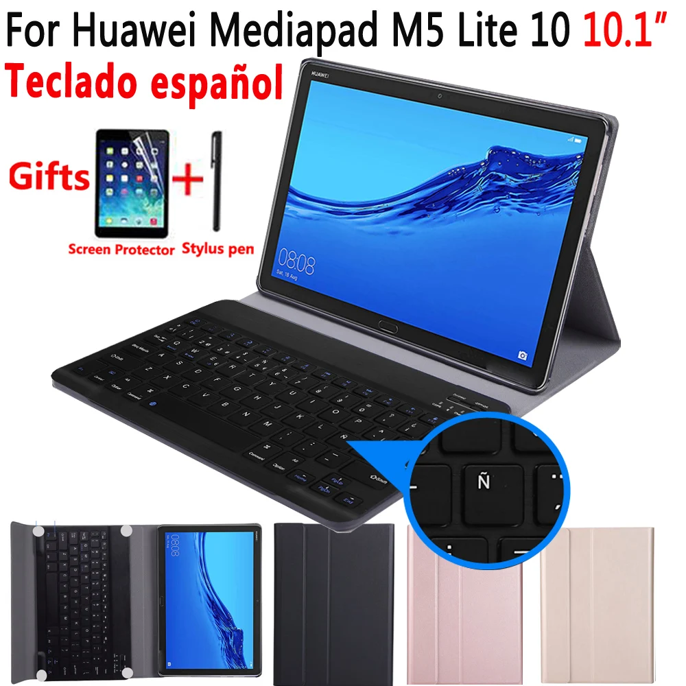 Чехол с испанской клавиатурой для Huawei Mediapad M5 Lite 10 1 BAH2 W09 W19 L09 чехол клавиатура
