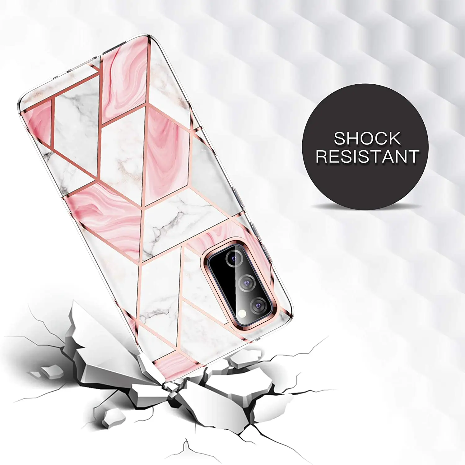 For Samsung Galaxy Note 20 10 S22 S21 S20 FE Ultra S10 Plus Full-Body Glitter Chrome Marble Cover WITHOUT Screen Protector