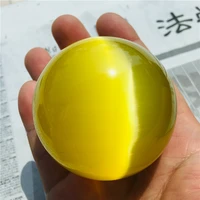 4 10cm natural yellow cat eye crystal ball divination energy stone ball photography decorative ball