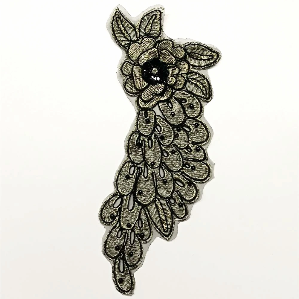 

large embroidery big wings feather cartoon patches for bag badges applique clothing DE-3181