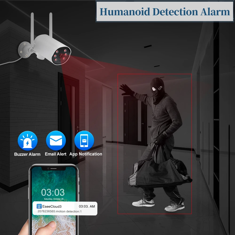 Беспроводная уличная PTZ камера MISECU HD 3 Мп Wi Fi запись звука в двух направлениях