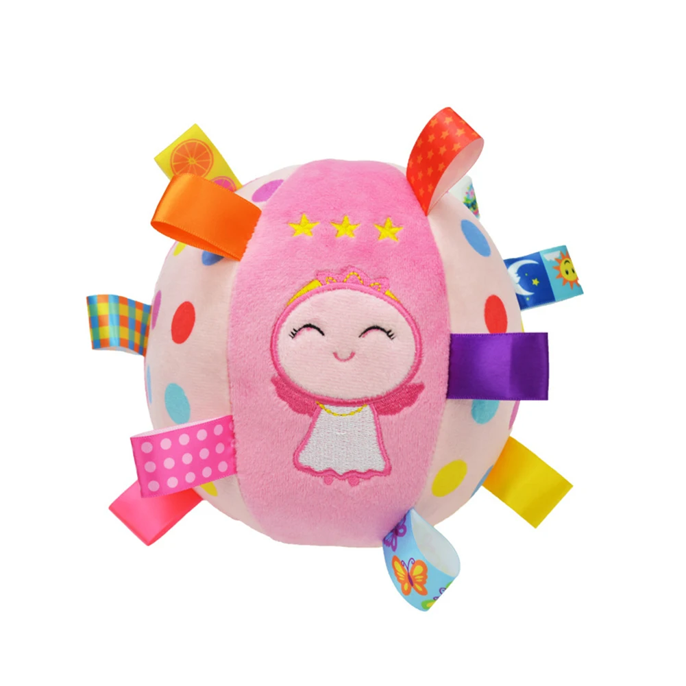 Детская погремушка с героями мультфильмов игрушки для малышей плюшевые шариками