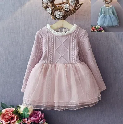 

2020 Autumn Winter Kids Sweater dresses Children New Year Clothing Girls School Style Baby Costumes SD19
