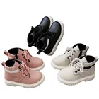 Детские Нескользящие ботинки SQJ001, зимняя теплая обувь для девочек, в полоску, с плюшевой подкладкой, кроссовки для начинающих ходить мальчиков