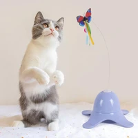 2 in 1 interactive cat toy automatic cat toys for indoor catselectric rotating butterfly ball exercise teaser kitten toys