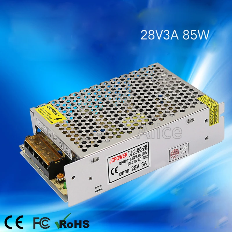 Импульсный источник питания 28 В 3 А внутренней связи в 85 Вт для светодиодной ленты