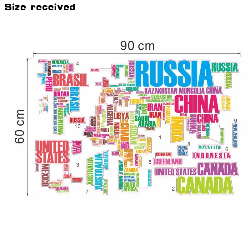 Самодельные цветные буквы комбинированная карта мира настенные наклейки декор