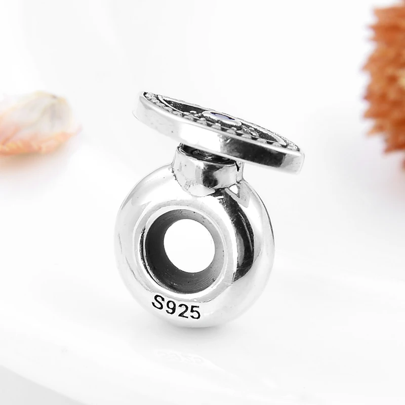 Новинка 2019 модные бусины-пробки из стерлингового серебра 925 пробы с голубым