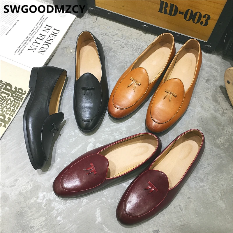Мужские классические туфли лоферы деловая обувь мужские туфли-оксфорды кожаные