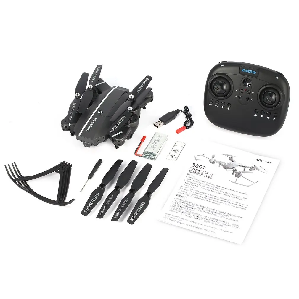 8807 Вт 2,4G FPV складной Дрон Смарт RC Квадрокоптер 4CH с режимом удержания высоты Безголовый 360 флип светодиодный свет RTF VS XS809HW