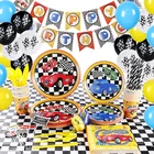 Мальчик гоночный автомобиль День рождения партия гонка тема одноразовая посуда набор тарелок детский душ Вечеринка воздушные шары