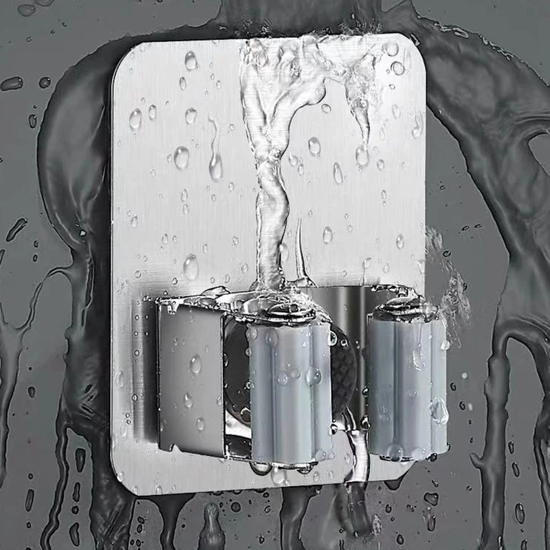 

Broom Holder Wall Mounted Mop Household Adhesive Storage Hooks Hanger Kitchen Bathroom Organizer Suction Hanging Pipe