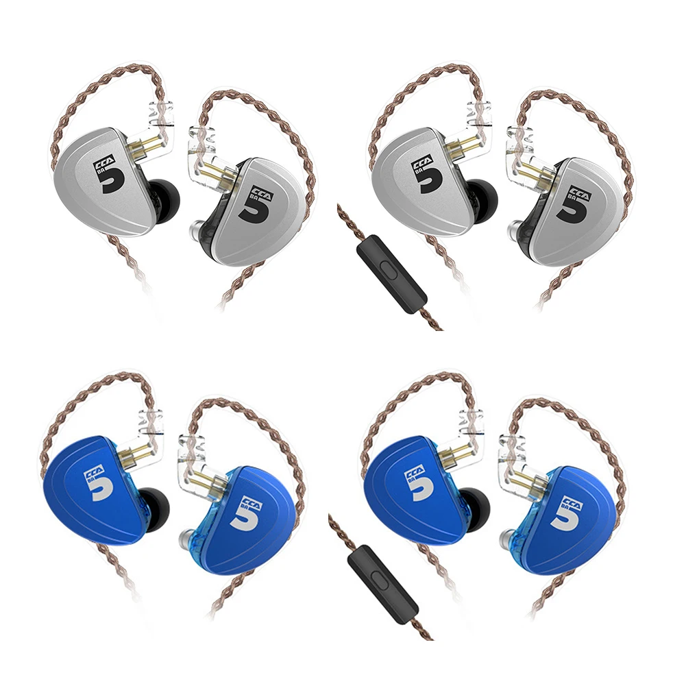 

Ergonomic Headphones Music Noise Cancelling Sports Hybrid 5 Balanced Armature Driver Monitor Earphone Clear Sound